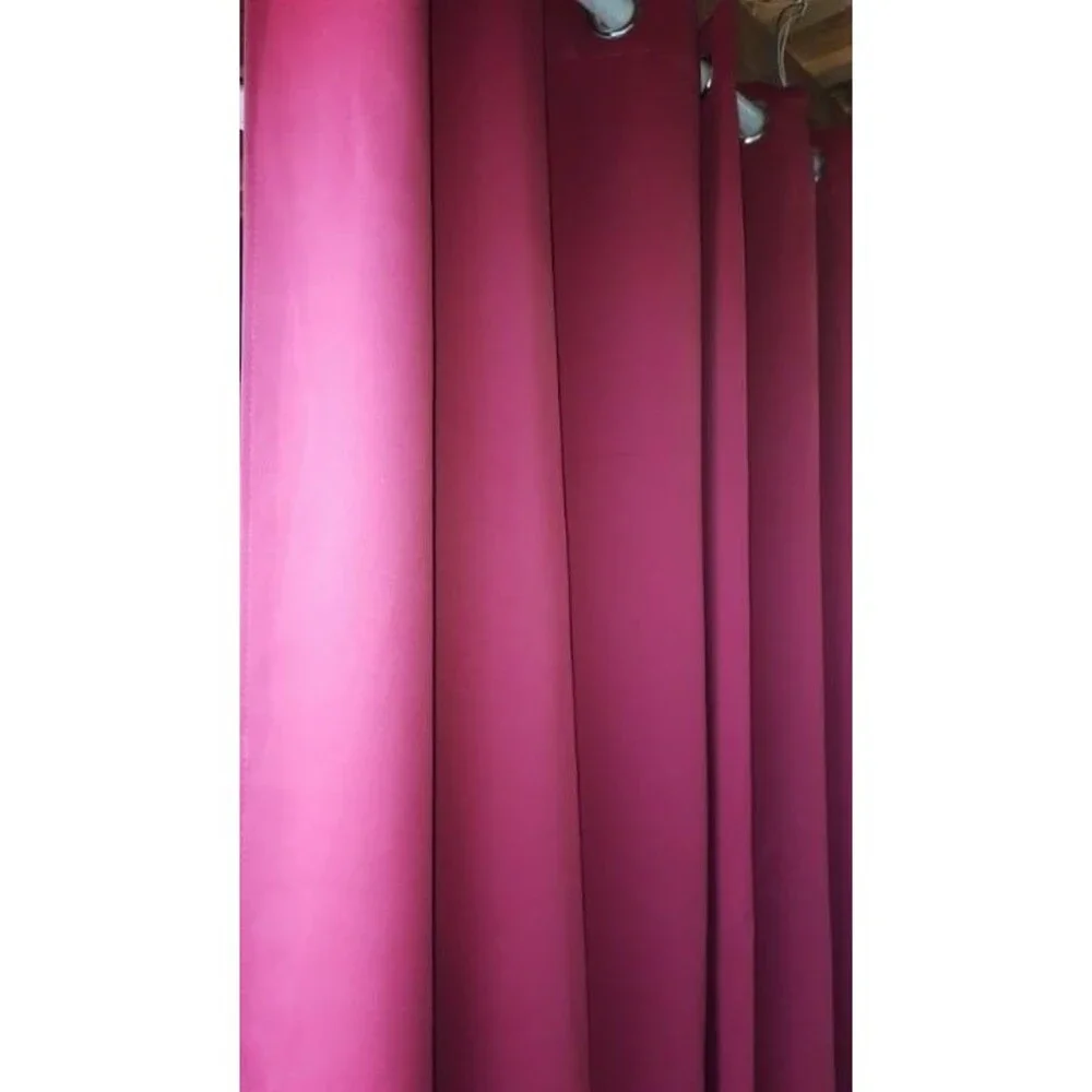 2 Red Satin Curtains